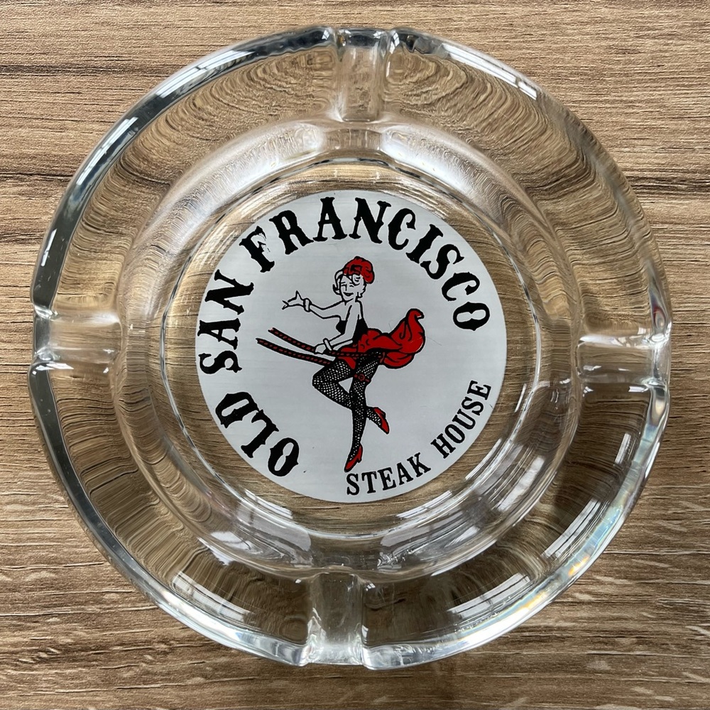 EUC Vintage OLD SAN FRANCISCO STEAK HOUSE Glass Ashtray Trinket Dish